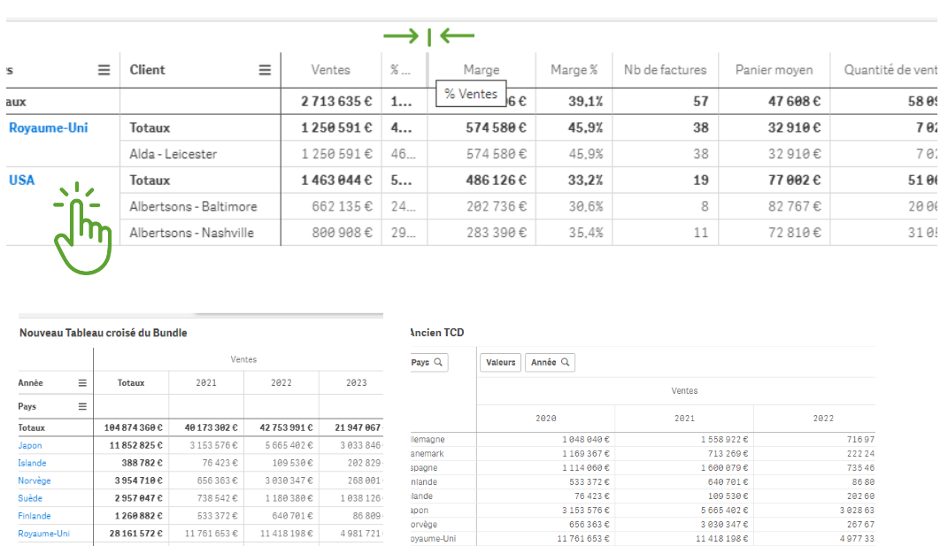 Nouvelles options des TCD du Visualisation Bundle